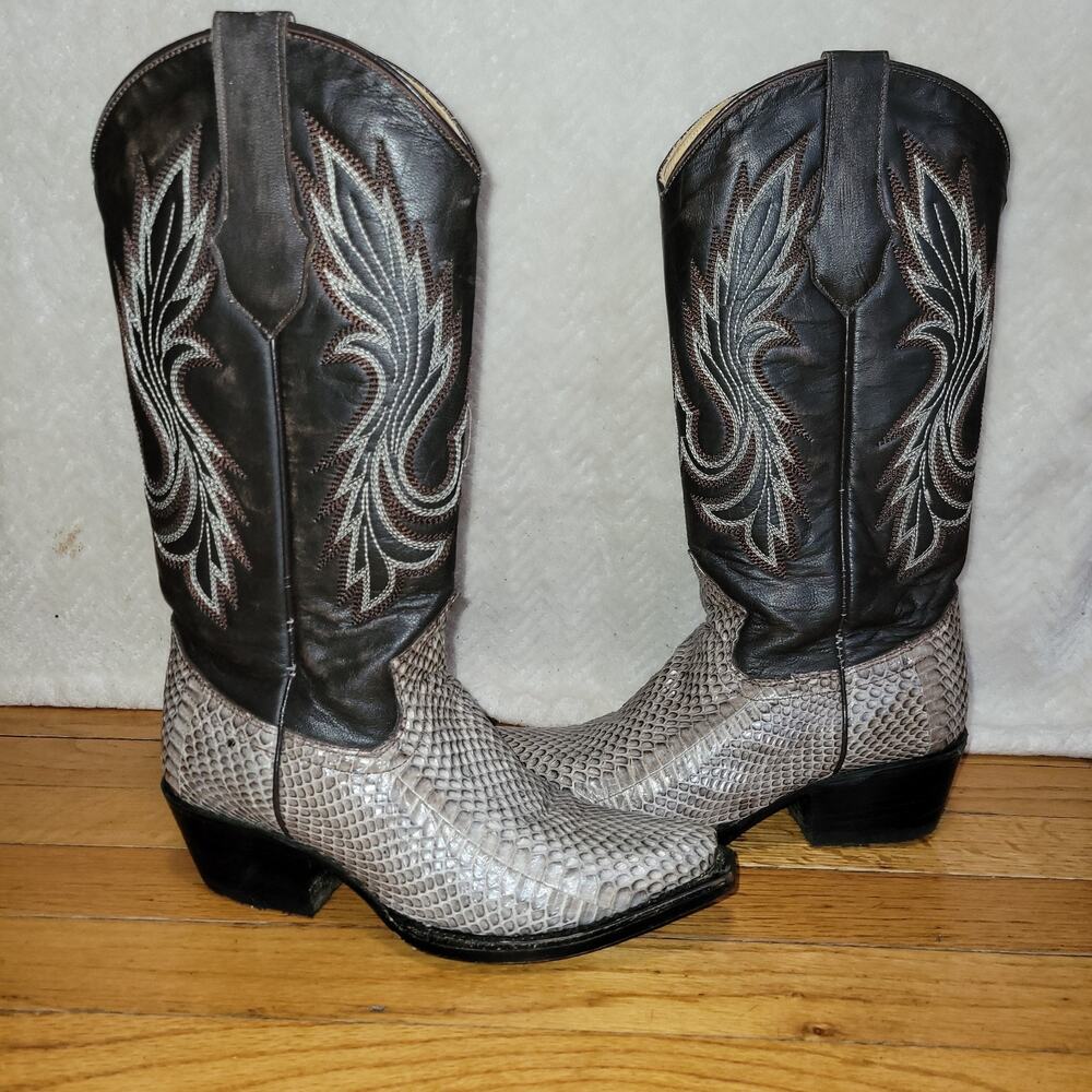 King Exotic NATURAL Genuine Cobra SnakeWestern Boot Pointed US M6 W7.5 Cowboy